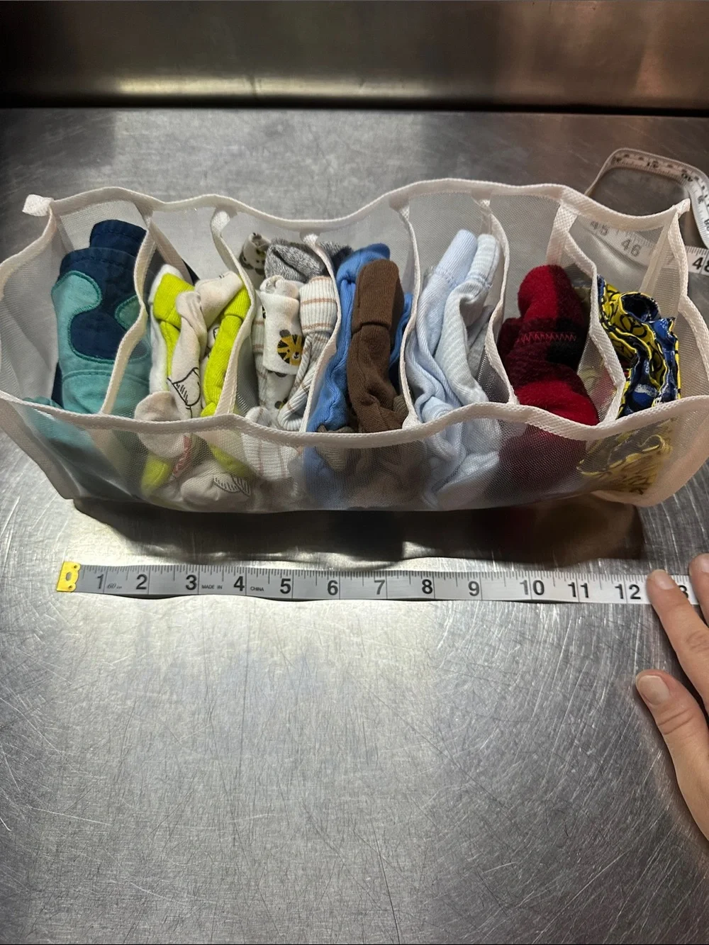 Fabric Draw Organizer with Multiple Pockets - White Mess